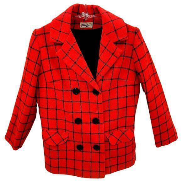 HPFrank Lee Vintage 70s plaid Double Breasted Woman's Blazer Jacket - Picture 1 of 13